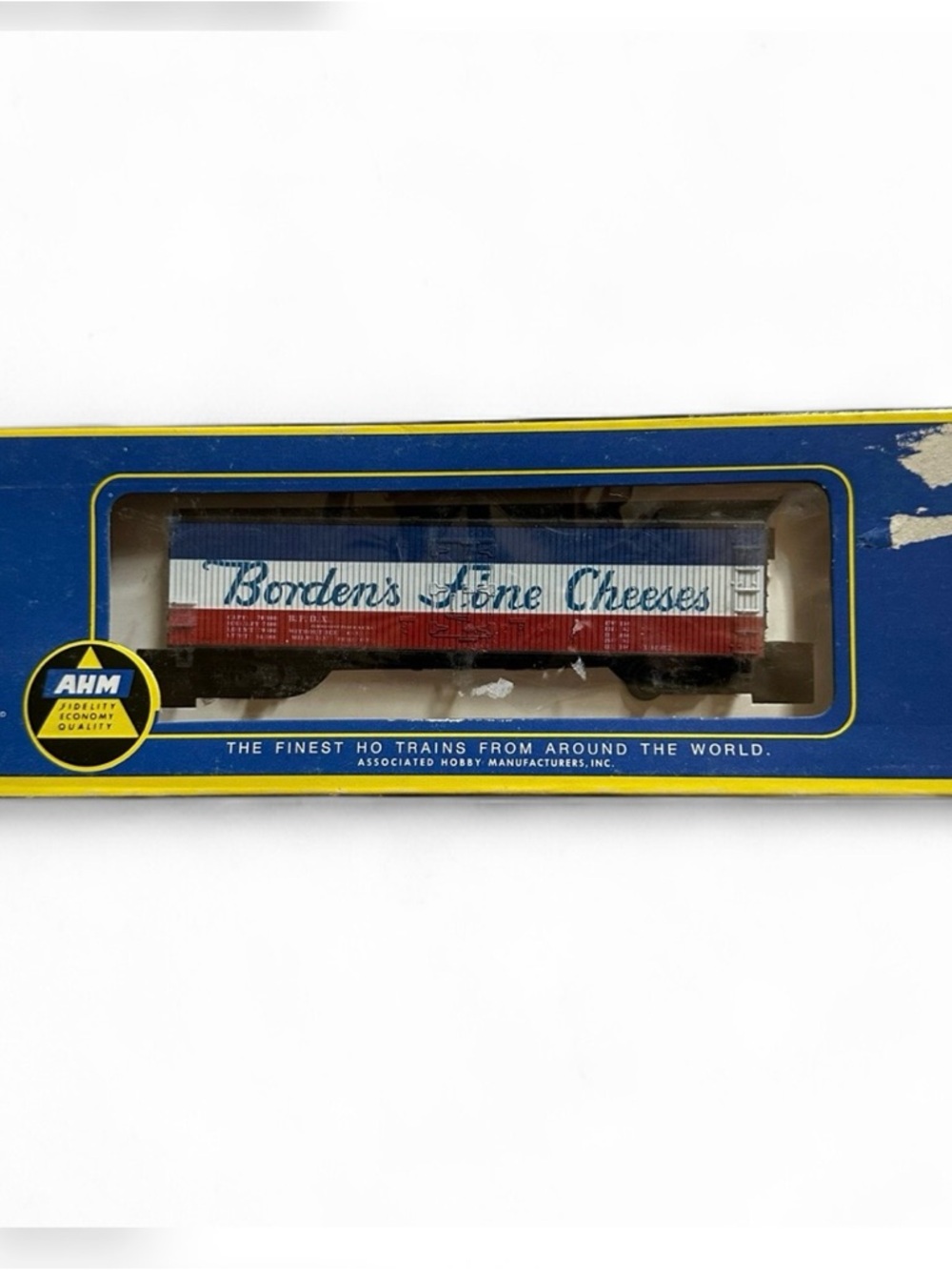Vintage AHM Borden's Fine Cheeses HO Scale freight Boxcar - Red, White, Blue